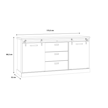 Comoda Kaszimiro, Natur, 173,5 x 88,2 x 52 Cm-01