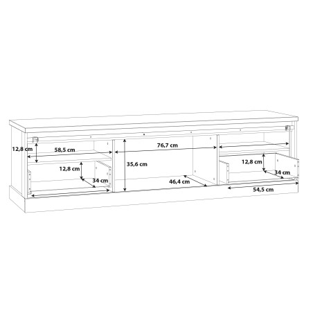 Comoda Tv Kaszimiro, Natur, 203,2 x 56,2 x 52 Cm-01