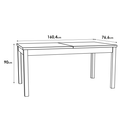 Masa Extensibila Solletico, Stejar Bartex, 160,4-207 x 76,6 x 90 Cm-01