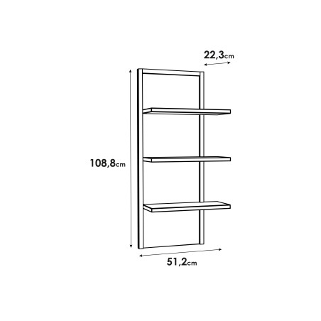 Raft Suspendat Solletico, Stejar Bartex & Stejar Spica, 50,4 x 106,6 x 22,3 Cm-01