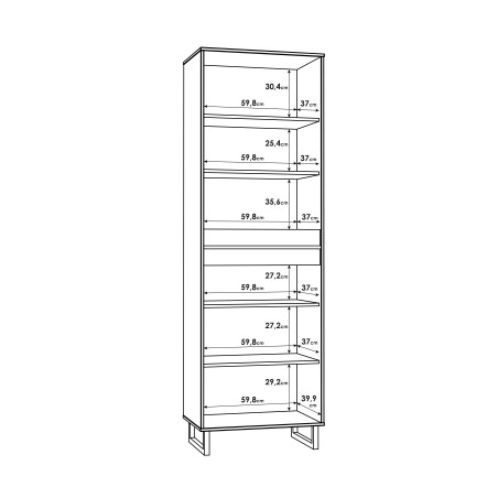 Vitrina Solletico, Stejar Bartex & Stejar Spica, 63,4 x 197,8 x 42 Cm-01