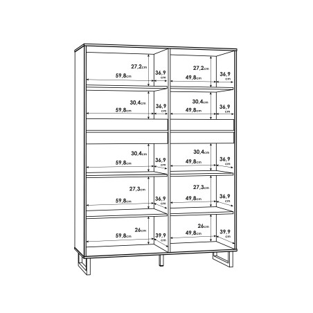 Vitrina Solletico, Stejar Bartex & Stejar Spica, 114,9 x 62,6 x 42 Cm-01