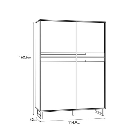 Comoda Solletico, Stejar Bartex & Stejar Spica, 114,9 x 162,6 x 42 Cm-01