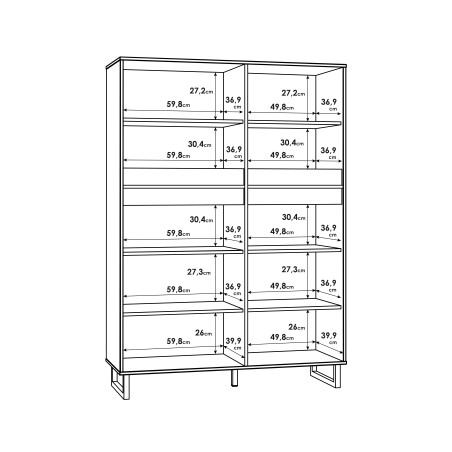 Comoda Solletico, Stejar Bartex & Stejar Spica, 114,9 x 162,6 x 42 Cm-01