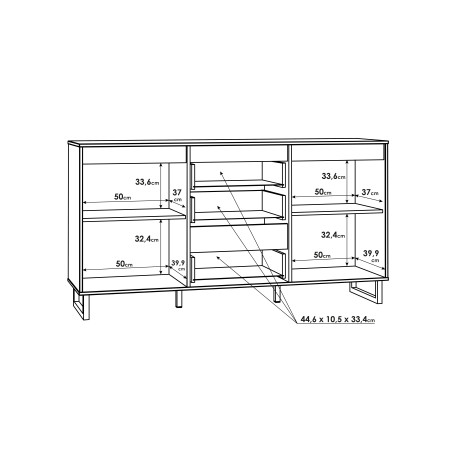 Comoda Solletico, Stejar Bartex & Stejar Spica, 156,4 x 82,6 x 42 Cm-01