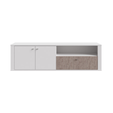 Comoda TV Jarina, Alb & Rovere Otello, 195,7 x 57,5 x 41,3 Cm-01