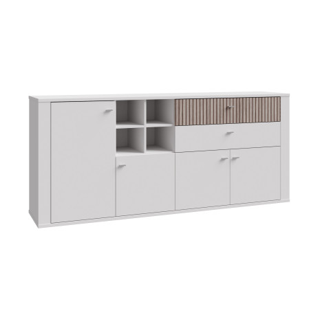 Comoda Jarina, Alb & Rovere Otello, 195,7 x 86,3 x 41,3 Cm-01