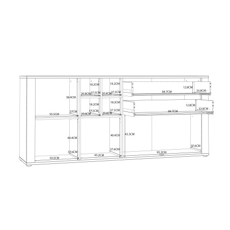 Comoda Jarina, Alb & Rovere Otello, 195,7 x 86,3 x 41,3 Cm-01