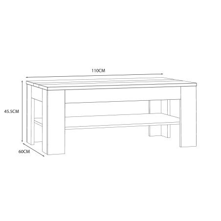 Masa De Cafea Jarina, Alb & Rovere Otello, 110 x 45,5 x 60 Cm-01