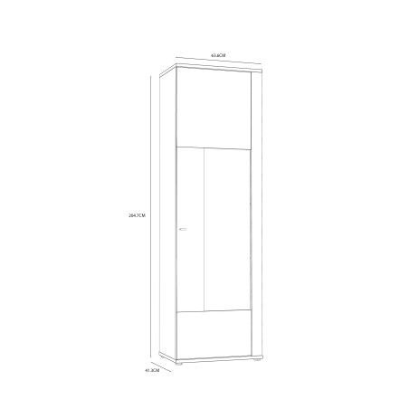 Vitrina Jarina, Alb & Rovere Otello, 63,6 x 204,7 x 41,3 Cm-01