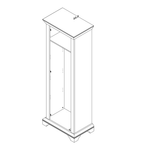 Dulap Kashmir, Alb Antichizat, 73,9 x 210,6 x 49,2 Cm-01