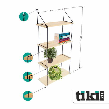 Raft modular 11 Tiki, Negru/Lacuit-01