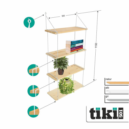 Raft modular 1 Tiki, Alb/Natur-01