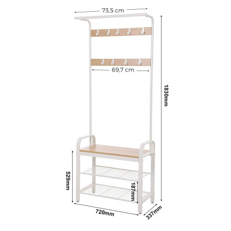 Cuier Haine Vintage, Alb, 183 x 72 x 33,7 Cm-01