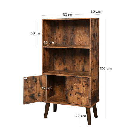 Biblioteca Vintage, Maro Rustic & Metal, 120 x 60 x 30 Cm-01