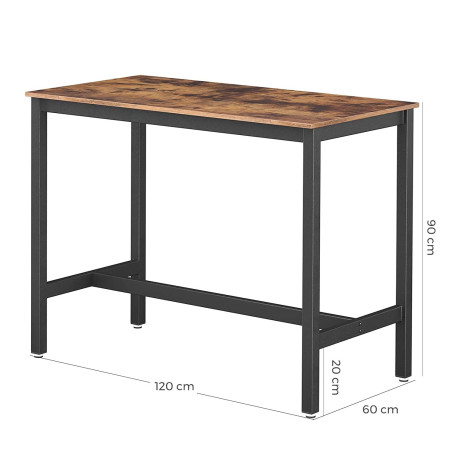 Masa Bar Vintage, Maro Rustic, 120 x 60 x 90 Cm-01