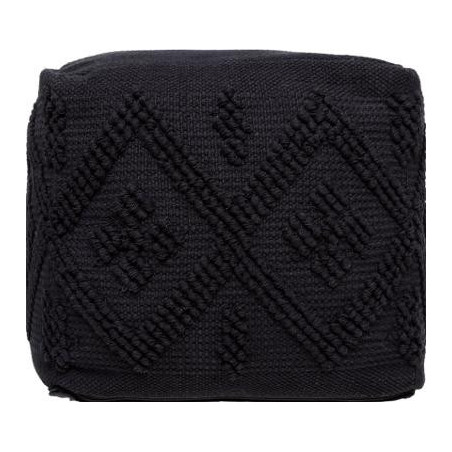 Taburet Pouf Safari, Negru, 45 x 45 x 45 Cm-01