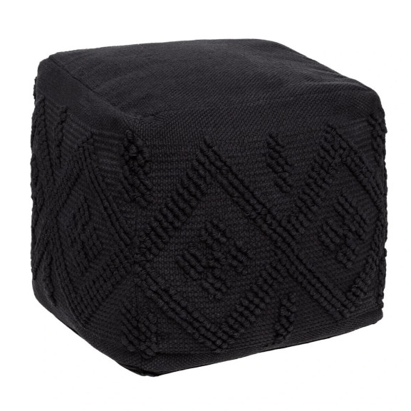 Taburet Pouf Safari, Negru, 45 x 45 x...