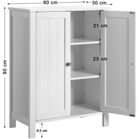 Comoda Baie Paola, Alb, 60 x 30 x 80 Cm-01