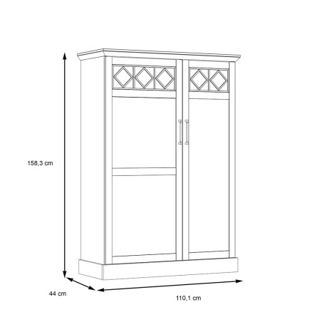 Vitrina Awenis, Alb, 158.5 x 44 x 110 Cm-01