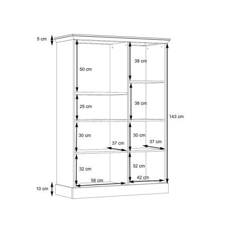 Vitrina Awenis, Alb, 158.5 x 44 x 110 Cm-01