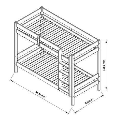 Cadru Pat Rita  Etajat 80X200 Lacuit-01