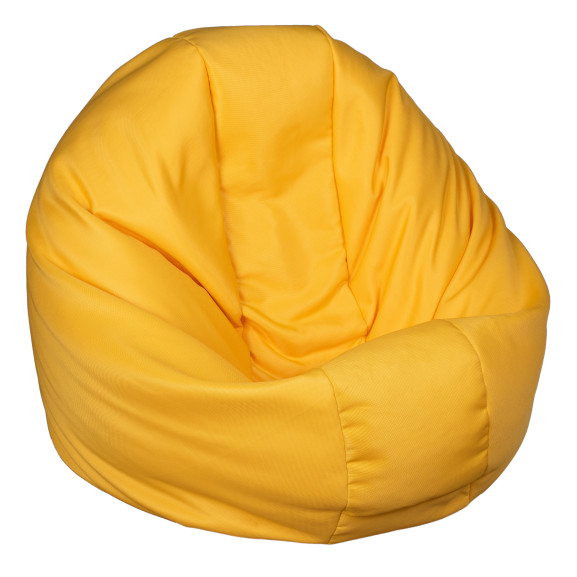 Fotoliu Bean Bag, Interior-Exterior, Tip Puf Rotund Mic Galben