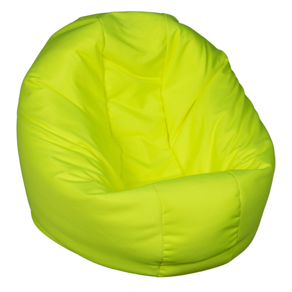 Fotoliu Bean Bag, Interior-Exterior, Tip Puf Rotund Mare Galben Fluorescent