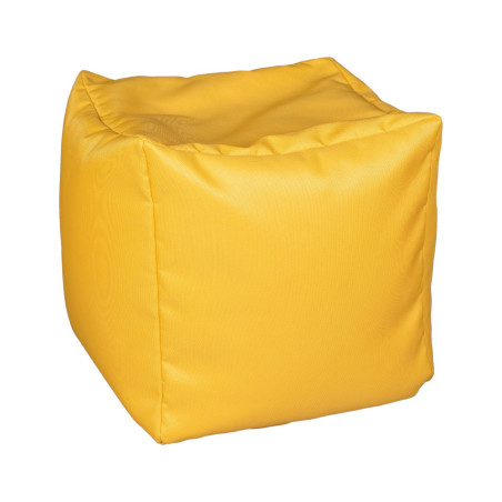 Fotoliu Bean Bag, Interior-Exterior, Tip Taburet Patrat Galben-01