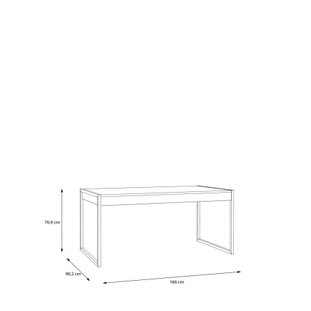 Masa High Rock, Fixa, Stejar Riviera, 166 x 90 x 77 Cm-01