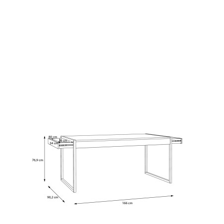 Masa High Rock, Fixa, Stejar Riviera, 166 x 90 x 77 Cm-01