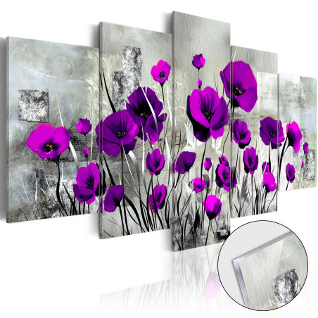 Imagine Pe Sticlă Acrilică Meadow: Purple Poppies [Glass]-01