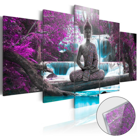 Imagine Pe Sticlă Acrilică Waterfall And Buddha [Glass]-01