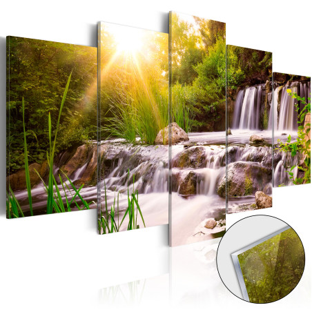 Imagine Pe Sticlă Acrilică Forest Waterfall [Glass]-01