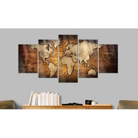 Imagine Pe Sticlă Acrilică Acrylic Prints – Bronze Map I-01