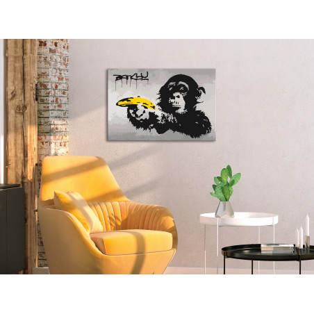 Pictatul Pentru Recreere Monkey (Banksy Street Art Graffiti)-01