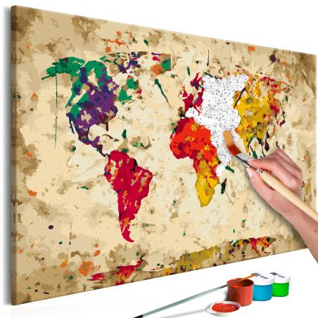 Pictatul Pentru Recreere World Map (Colour Splashes)-01