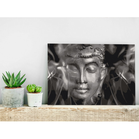 Pictatul Pentru Recreere Buddha In Black And White-01