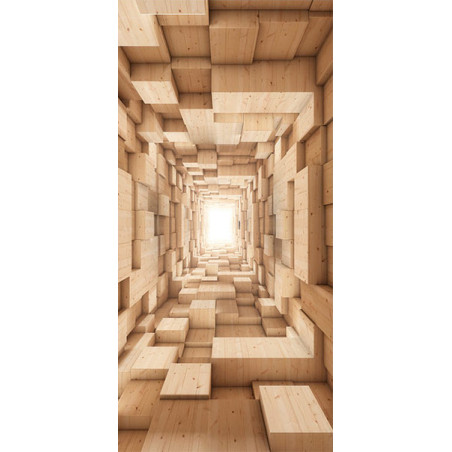 Fototapet Pentru Ușă Wooden Tunnel-01