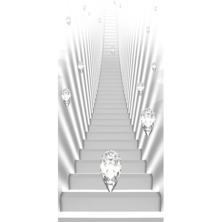 Fototapet Pentru Ușă Photo Wallpaper White Stairs And Jewels I-01