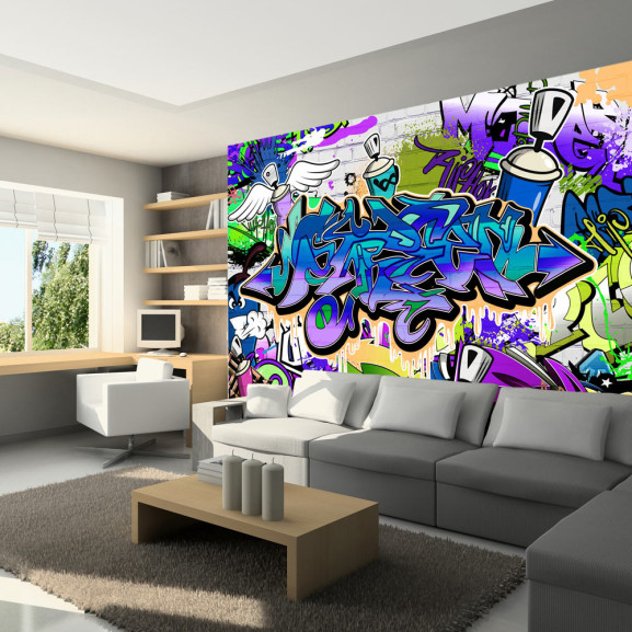 Fototapet Graffiti: Violet Theme