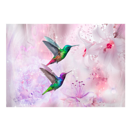 Fototapet Colourful Hummingbirds (Purple)-01