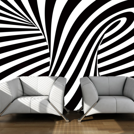 Fototapet Optical Art: Black And White-01