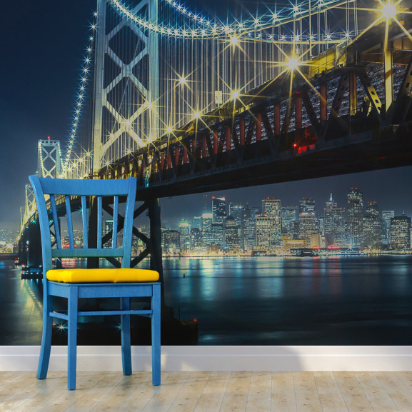 Fototapet Bay Bridge At Night