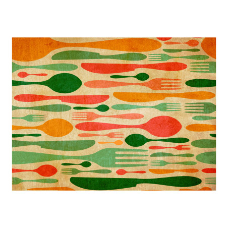 Fototapet Cutlery Orange And Green-01