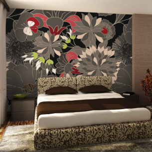 Fototapet Floral Design Gray