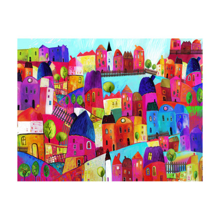 Fototapet Rainbow-Hued Town-01