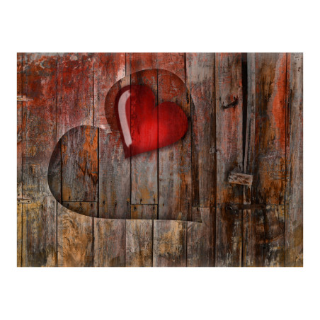 Fototapet Heart On Wooden Background-01