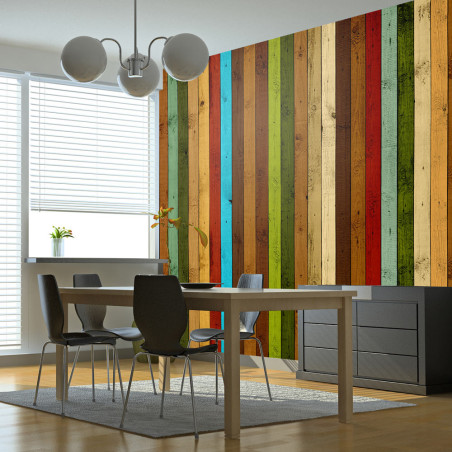 Fototapet Wooden Rainbow-01