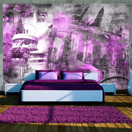 Fototapet Berlin Collage (Violet)-01